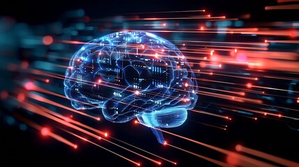Poster - Generative AI : a persons brain with algorithms inside