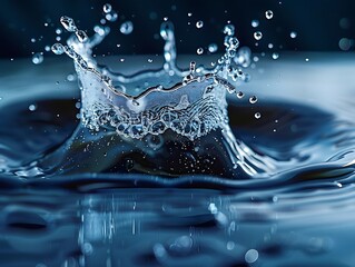 Poster - Generative AI : Falling water, Make a splash, Water wave, Small water droplets