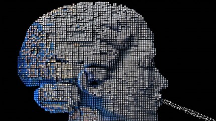 Aufkleber - Generative AI : human brain made of programming code artefacts