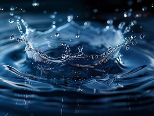 Poster - Generative AI : Falling water, Make a splash, Water wave, Small water droplets