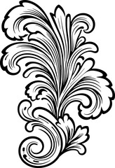 Poster - Vintage baroque ornament drawing