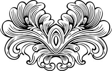 Wall Mural - Vintage baroque ornament drawing