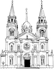 Wall Mural - Cathedral sketch drawing