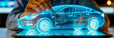 Fototapeta  - Futuristic Car and Transportation Concept, Technology and Automotive Design