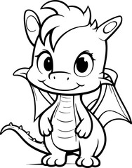 Poster - Cute mini dragon drawing