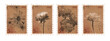 © Anna - Set of Floral vintage Postage Stamp. Old Brown post stamp with flowers. Aesthetic cutout Scrapbooking elements for wedding invitations, notebooks, journals, greeting cards, wrapping paper