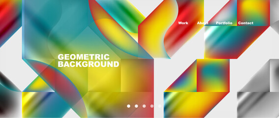 Poster - it is a geometric background with a rainbow of colors . High quality