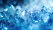 A blue crystal formation with many small pieces by AI generated image