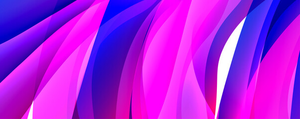 Poster - The vibrant color scheme of purple, violet, pink, magenta, and electric blue creates a striking contrast against the white stripe in this artistic pattern on a blue and purple background