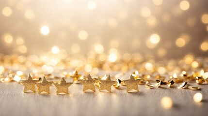 Poster - abstract background golden christmas lights glowing bokeh it is an abstract golden light background 