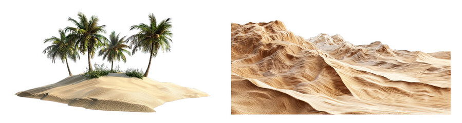 Collection of PNG. Beach or Desert Isolated on A Transparent Background.