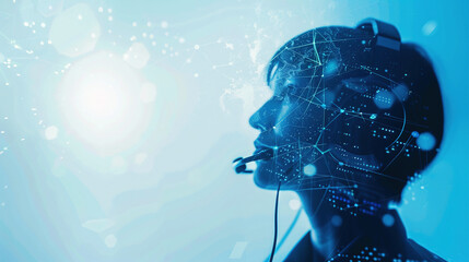 cover for a presentation that refers to artificial intelligence and listening to call center audios