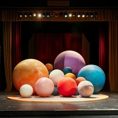 Poster - A stage with a large number of planets, including the sun