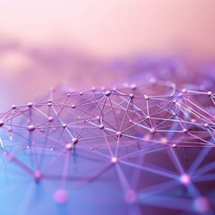 Wall Mural - simple yet powerful cyber security network lines on a soft gradient background