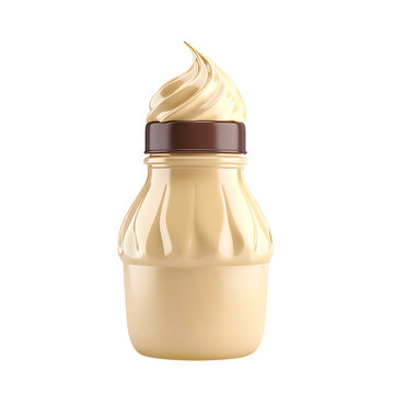 mayonnaise bottle on isolated transparent background