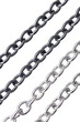 metal chains on white background.