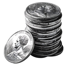 Silver coins stack on isolated transparent background