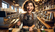  joyful young woman barista, with smile that reflects the welcoming nature
