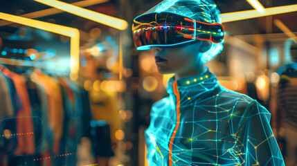 Poster - a scenario where wearable technology seamlessly integrates into everyday life, from health monitoring devices that track vital signs to smart clothing that adjusts to environmental conditions and user