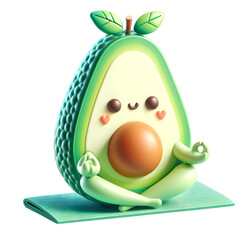 3D yoga avocado