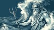 Poseidon is one of the Twelve Olympians in ancient Greek religion and mythology, presiding over the sea, storms, earthquakes and horses.
