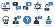 A set of 10 Customer Support icons as online chat, chat support, question answer