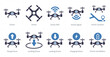 A set of 10 Drone icons as drone, drone wifi, drone signal