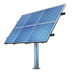 solar panel on a pole on isolated transparent background