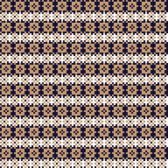 Wall Mural - Neutral Colour Snowflakes Fair Isle Seamless Pattern Design