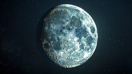 Wall Mural - moon: a 3d representation of the moon in its gibbous phase, showing a large portion