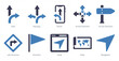 © popcornarts - A set of 10 Navigation icons as path, path way, route