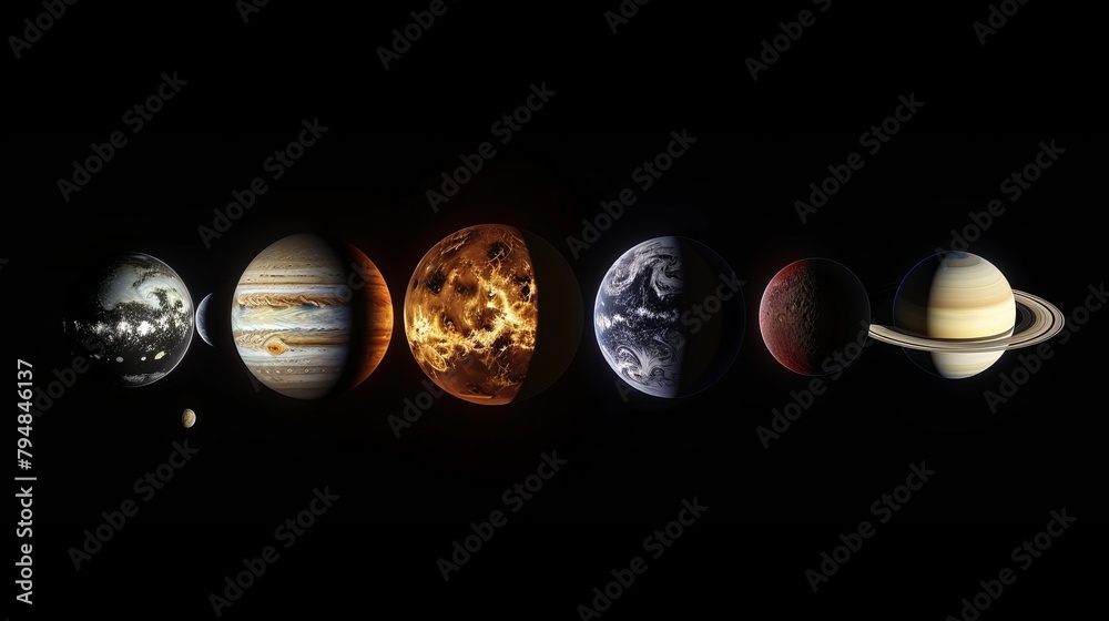 Solar System 8 Position Solar System: A photo of the eight planets of the solar system, each ...