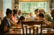© Odin AI - A multi-generational family enjoys each other's company around a dinner table, sharing a homemade meal