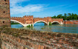 the Adige river passes through the beautiful Verona, the Venetian city of love