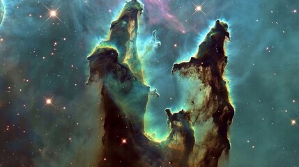 Wall Mural - Witness the beauty of the Pillars of Creation, massive columns