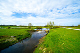 Fototapeta Zachód słońca - Landscape at the Steinhorster Basin. Nature in the landscape protection area in Delbrück. Steinhorster Becken.
