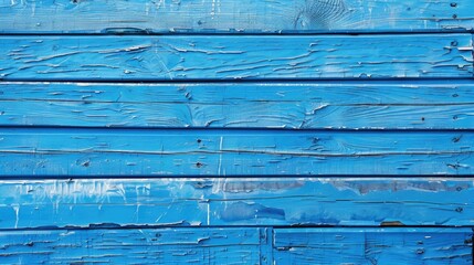 Canvas Print - Painting blue rough wooden wall