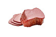 Beef carb on a white background. Smoked meat for eating. Isolated