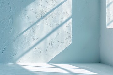 Poster - a room featuring a white wall and a window, with soft shadows and gentle illumination