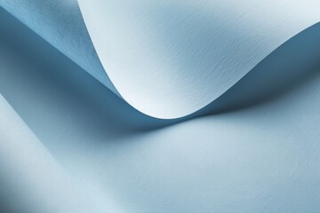 Poster - Smooth light blue decorative paper creates a minimalist and abstract background in an angled close-up shot