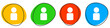 4 bunte Icons: Eine Person - Button Banner
