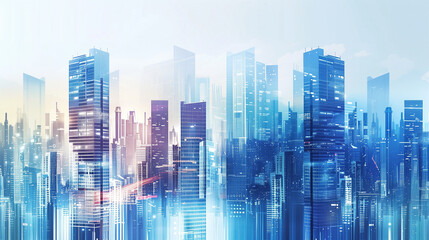 Wall Mural - Modern, futuristic cityscape