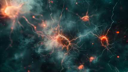 Wall Mural - Neurons cells concept