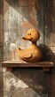 Wooden Duck , Wooden duck Hansel uses to trick the witch, on a dusty shelf