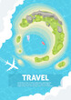 Travel trip to tropical paradise advertising web banner template