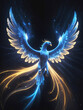 phoenix bird with space stars background