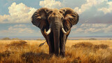 Fototapeta  - Majestic Elephant: Symbol of Strength