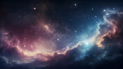 mystical universe abstract background, galaxy light with star and clouds