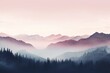 Misty Mountain Gradient Views: Peaceful Summit Hues Perspective