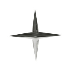 Poster - Metal shape in 2000s style isolated on white background. Vector illustration for retro futuristic design